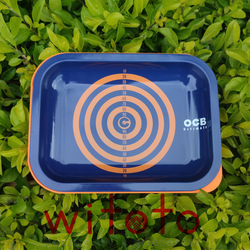 BANDEJA METALICA OCB CON TAPA 18.5 X 14CM MOTIVO 4